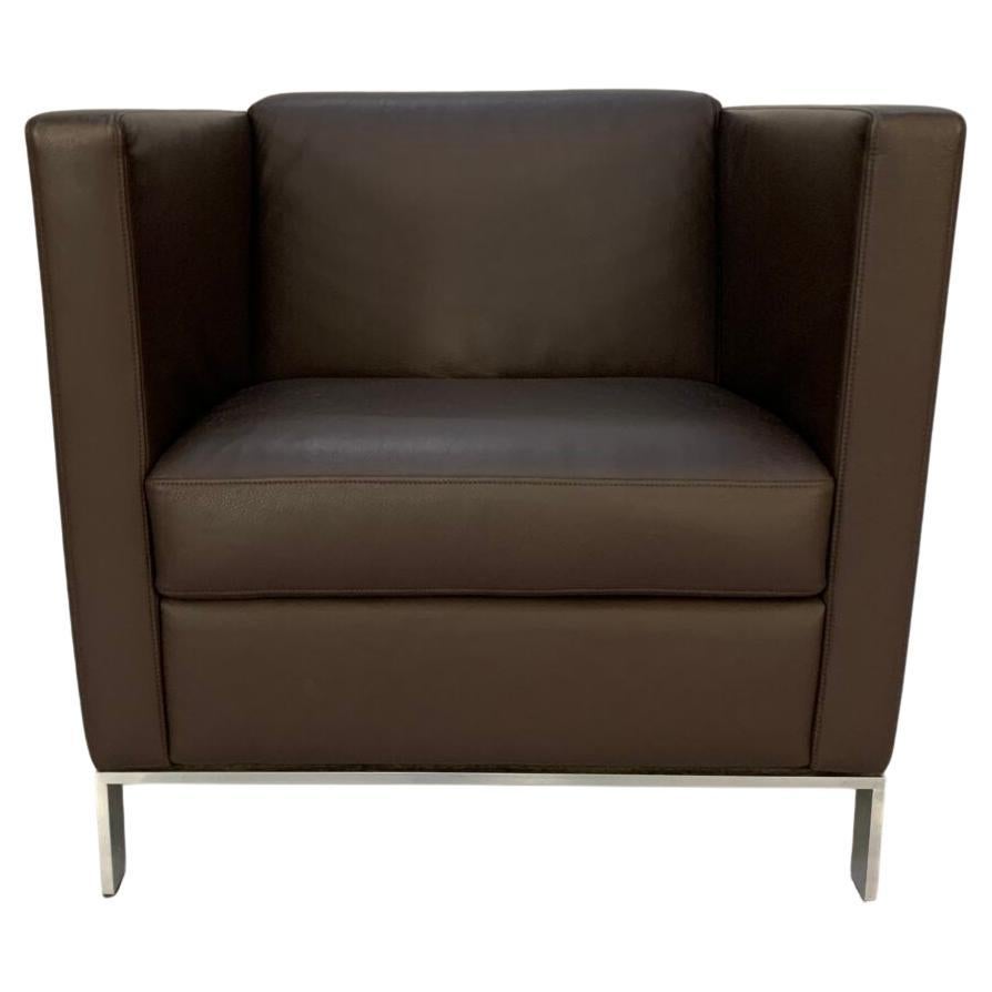 Walter Knoll "Foster 500.10" Armchair - In Dark-Brown Leather For Sale
