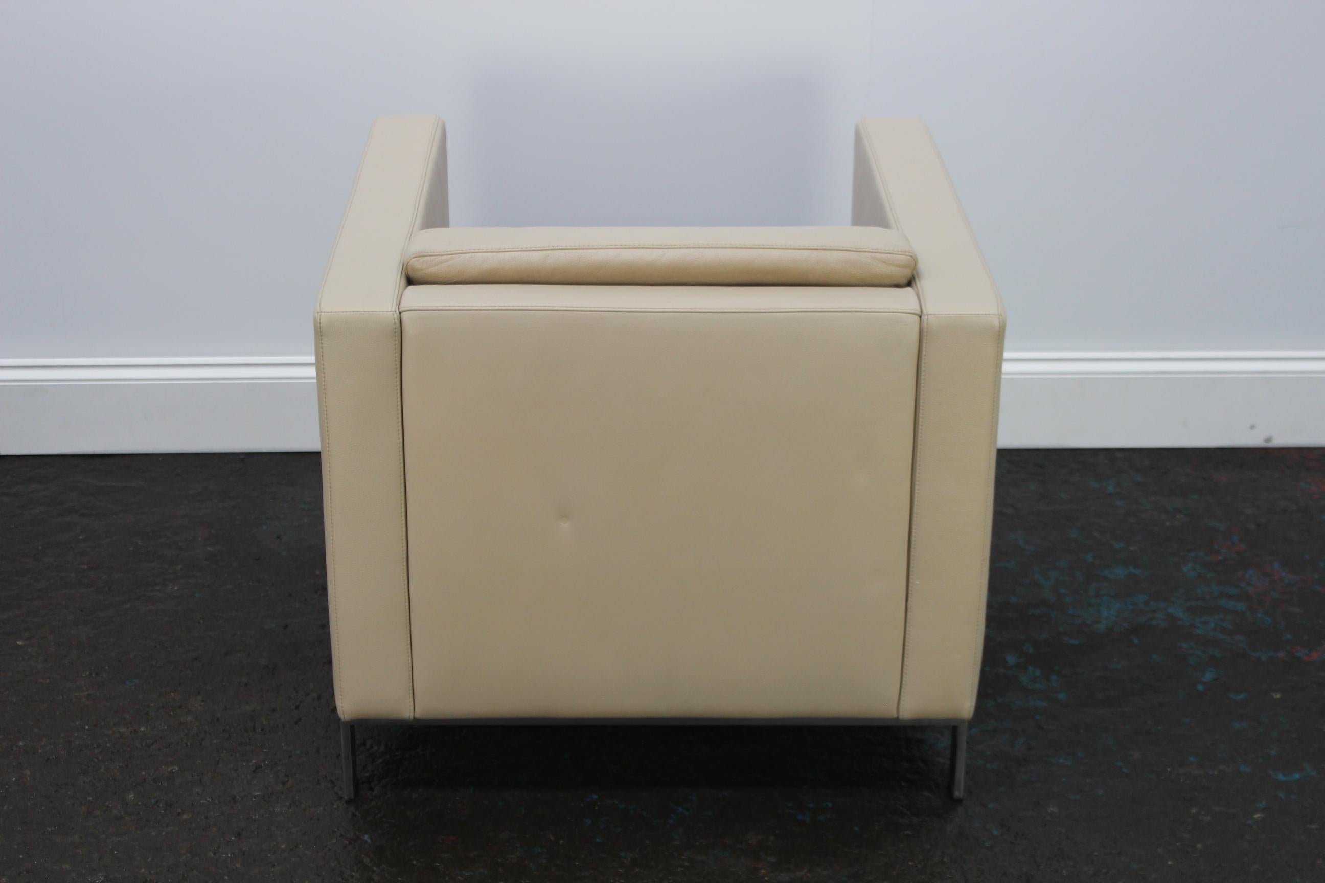 Walter Knoll „Foster 500.10“ Sessel aus elfenbeinfarbenem Leder von Sir Norman Foster im Angebot 2