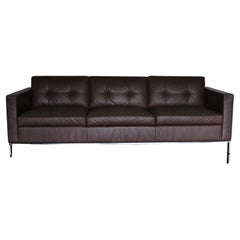 Walter Knoll Foster 502.30 3-Sitz-Sofa - aus dunkelbraunem Leder