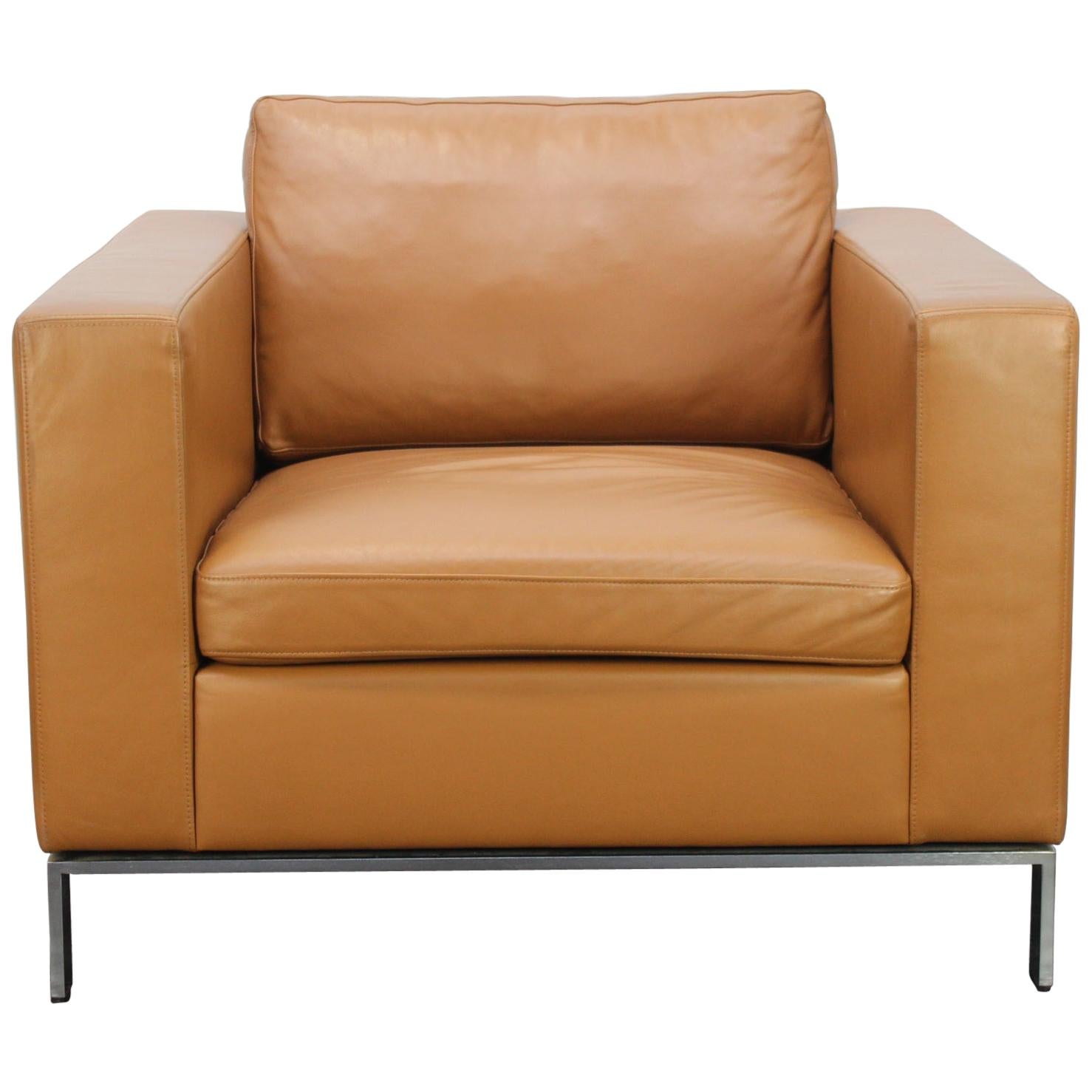 Walter Knoll "Foster 503.10" Armchair in Tan-Brown Leather by Sir Norman Foster