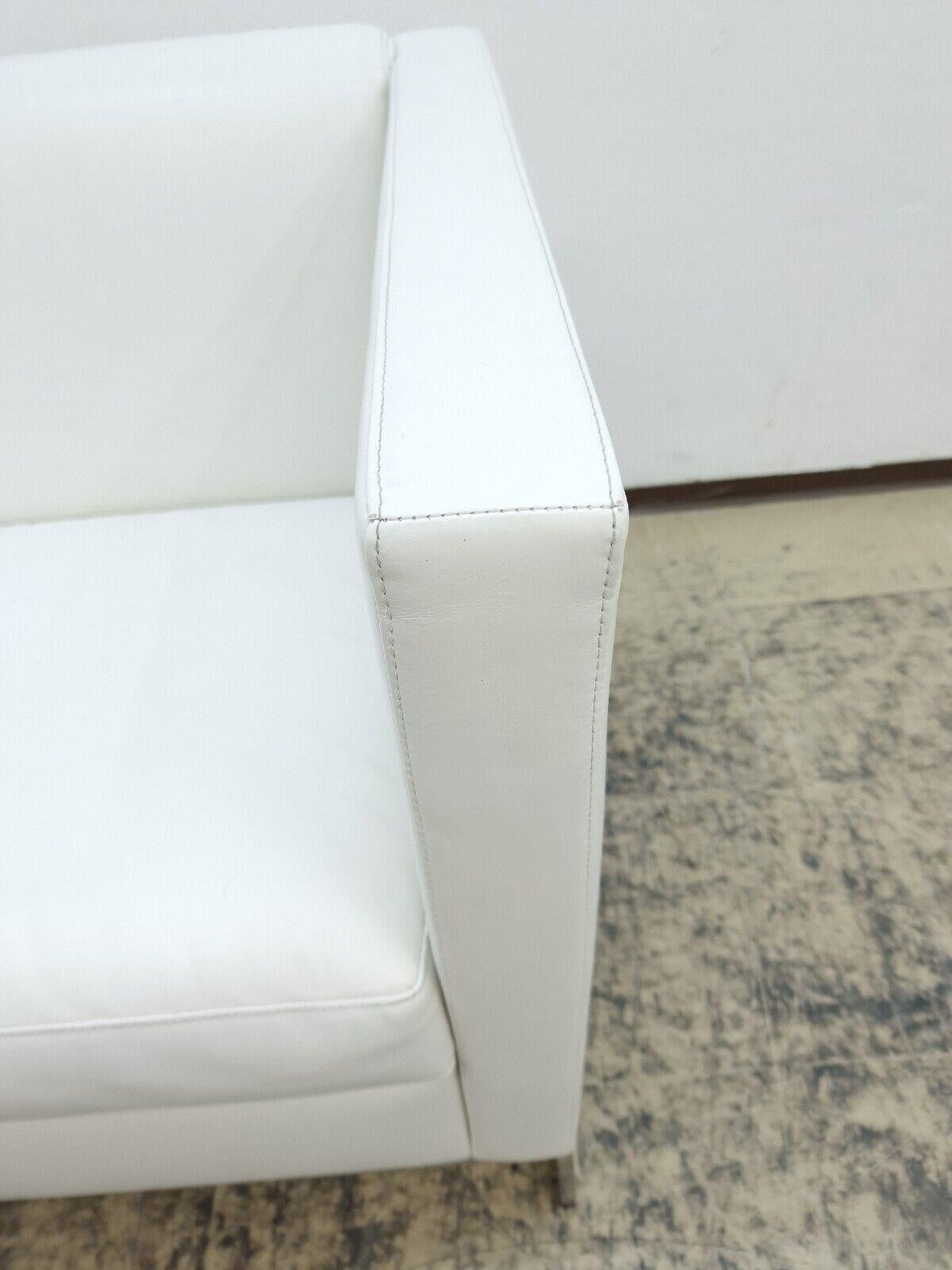 Walter Knoll Foster Zweisitzer  Echtledersofa Sofá de diseño Sofá Weiß Echtleder Alemán en venta