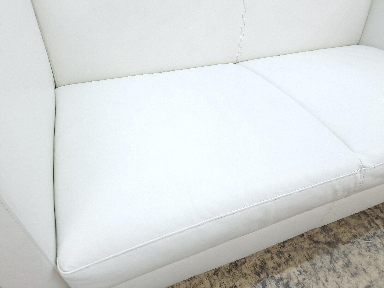 Walter Knoll Foster Zweisitzer  Echtledersofa Sofá de diseño Sofá Weiß Echtleder en venta 1