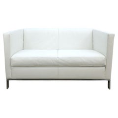 Walter Knoll Foster Zweisitzer  Echtledersofa Designersofa Couch Weiß Echtleder