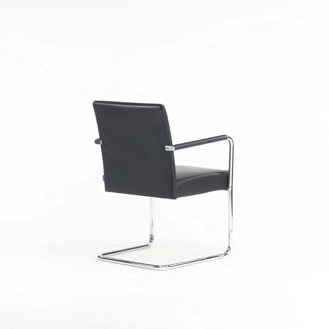 Walter Knoll George Cantilever Stacking Chairs disegnate da EOOS in pelle nera in vendita 3