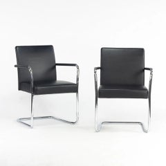 Walter Knoll George Cantilever Stacking Chairs designed by EOOS in Black Leather