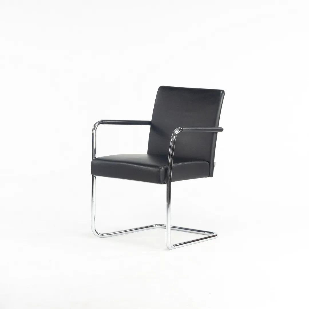 Moderne Chaises empilables George Knoll en porte-à-faux conçues par EOOS en cuir noir en vente