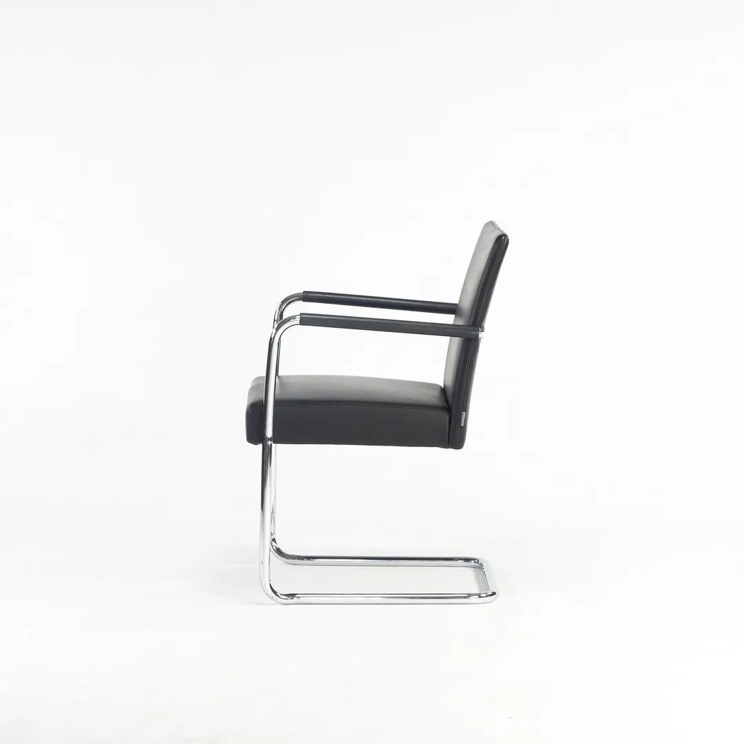 Contemporary Walter Knoll George Cantilever Stacking Chairs designed by EOOS in Black Leather For Sale