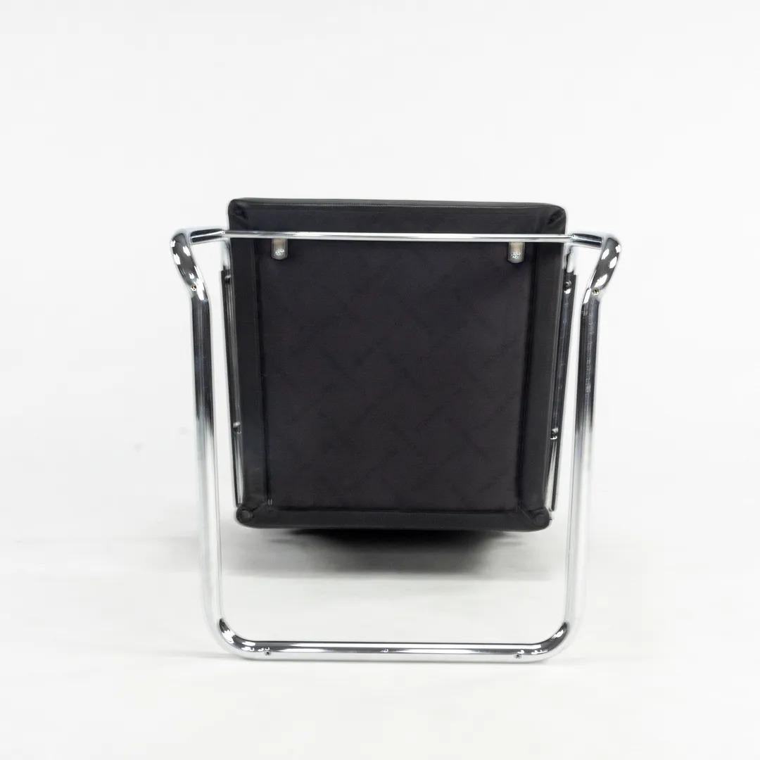 Cuir Chaises empilables George Knoll en porte-à-faux conçues par EOOS en cuir noir en vente