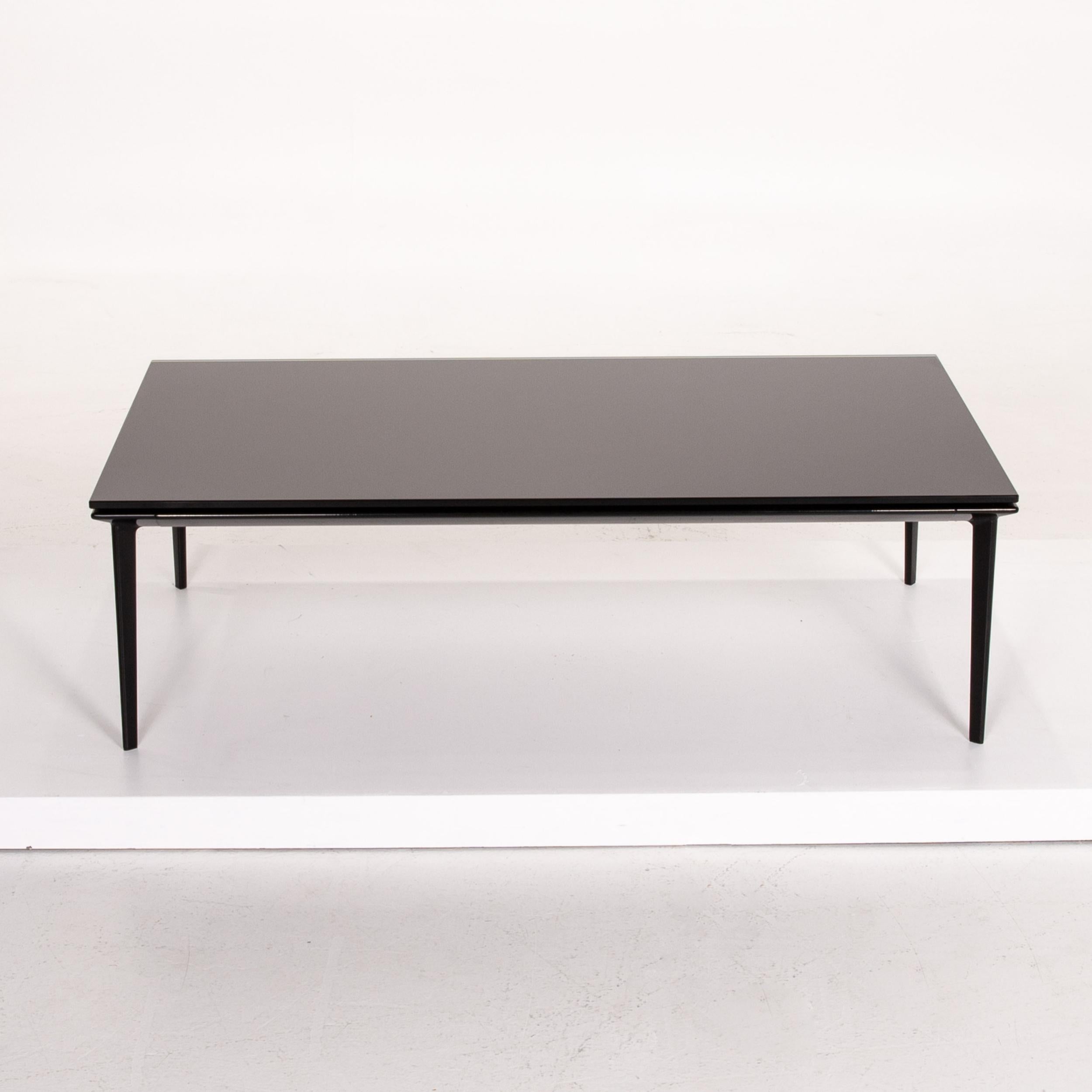 Walter Knoll Glass Aluminum Coffee Table Set Black Table For Sale 4