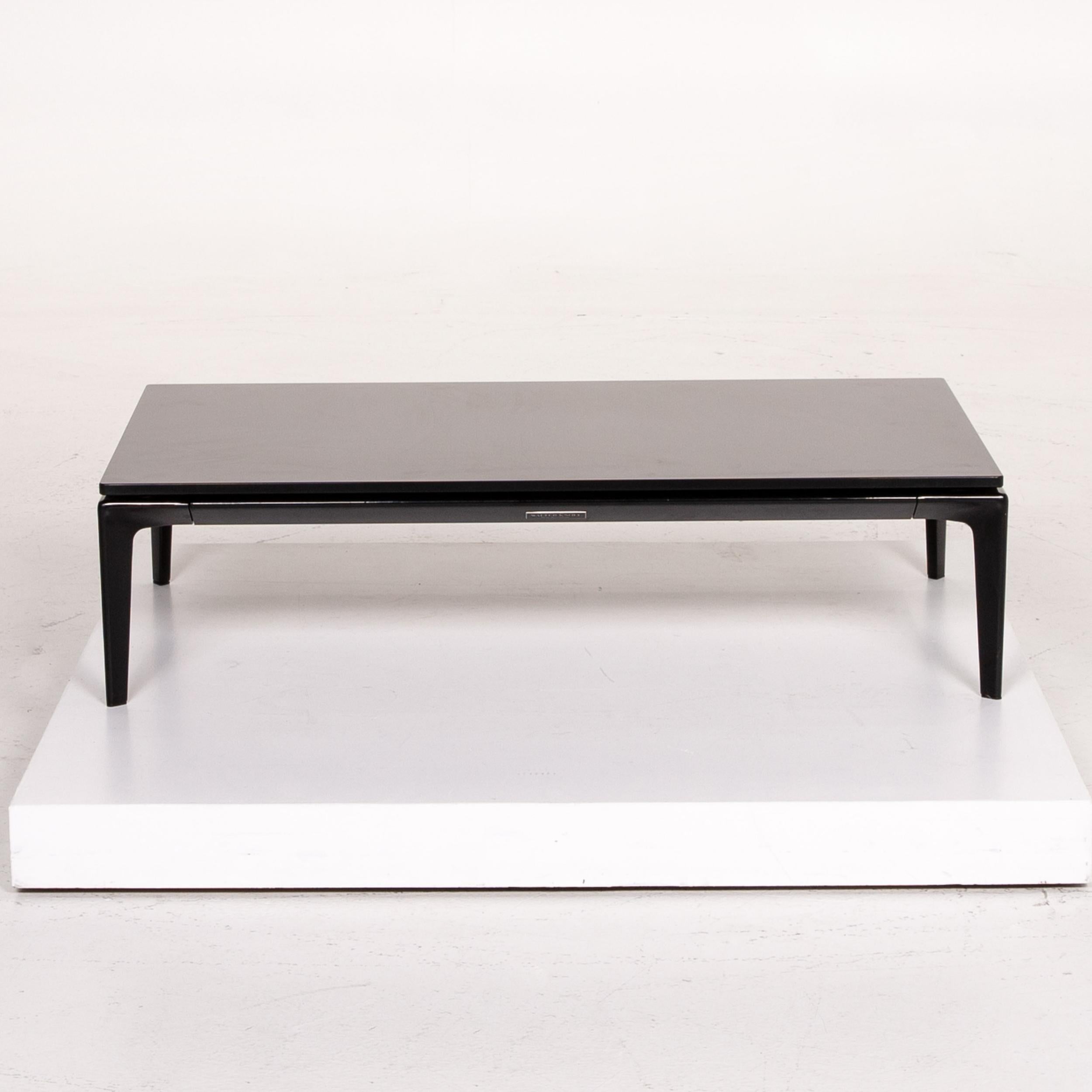 Walter Knoll Glass Aluminum Coffee Table Set Black Table For Sale 8