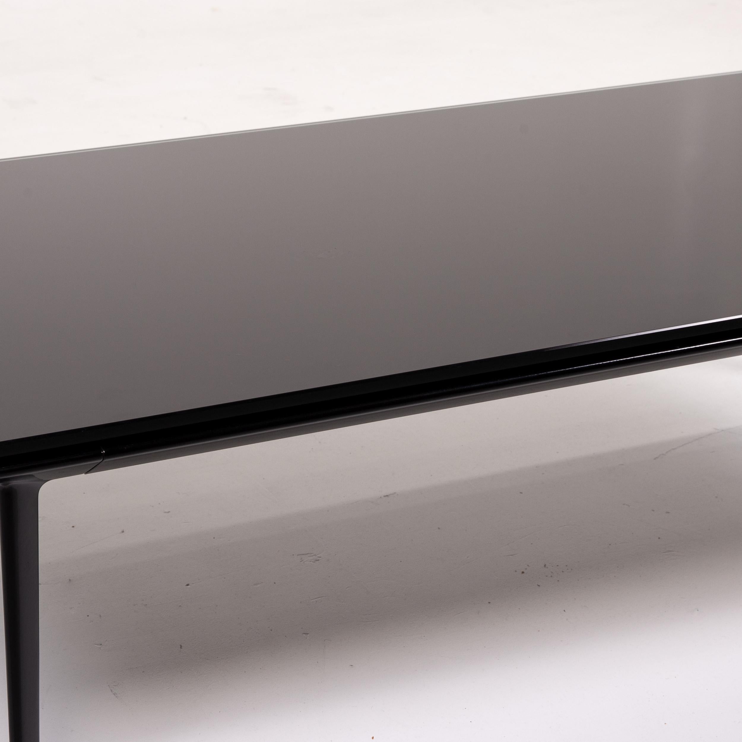 German Walter Knoll Glass Aluminum Coffee Table Set Black Table For Sale