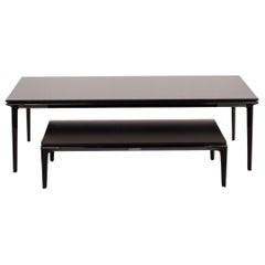 Walter Knoll Glass Aluminum Coffee Table Set Black Table