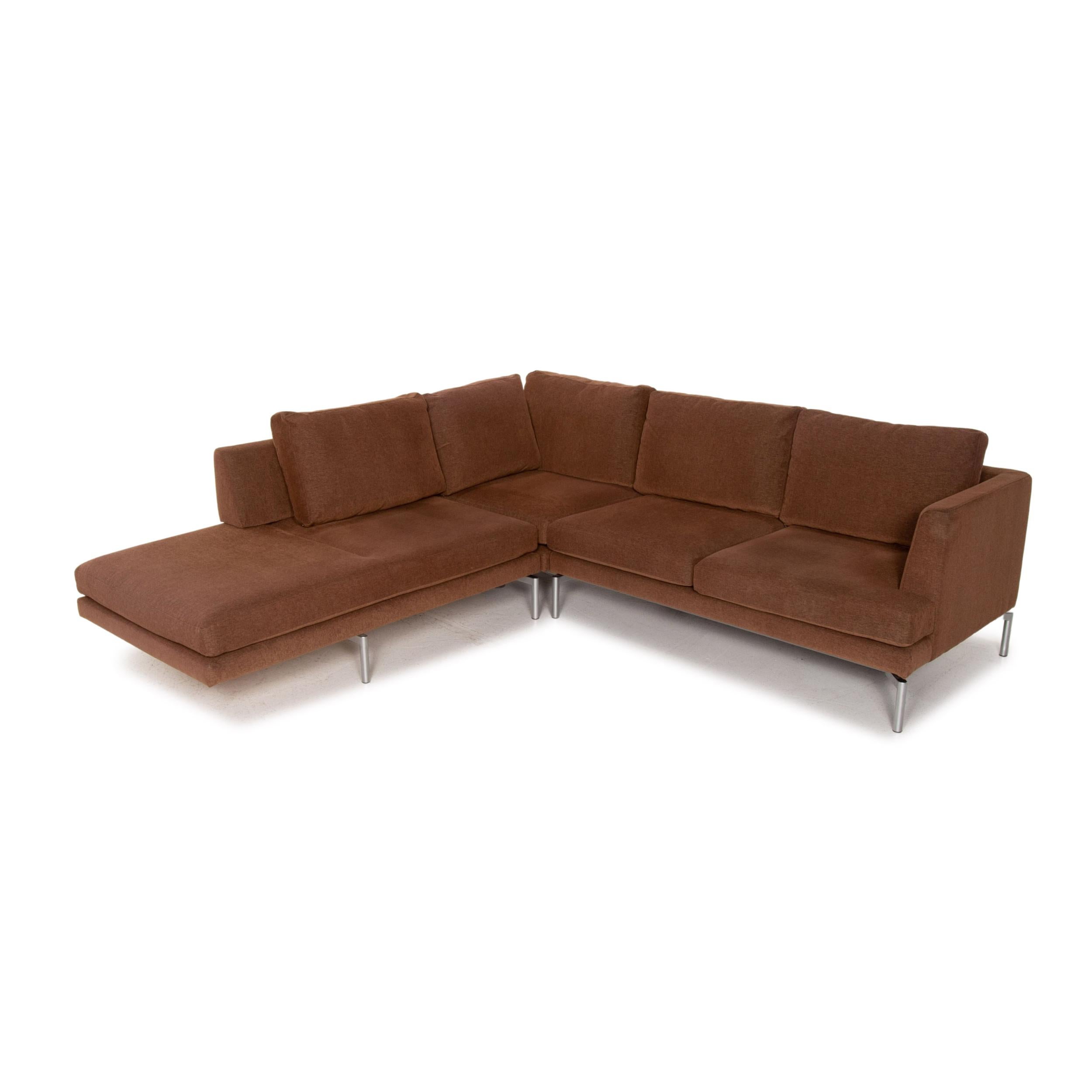 Walter Knoll Good Times Fabric Corner Sofa Brown Function Couch 1