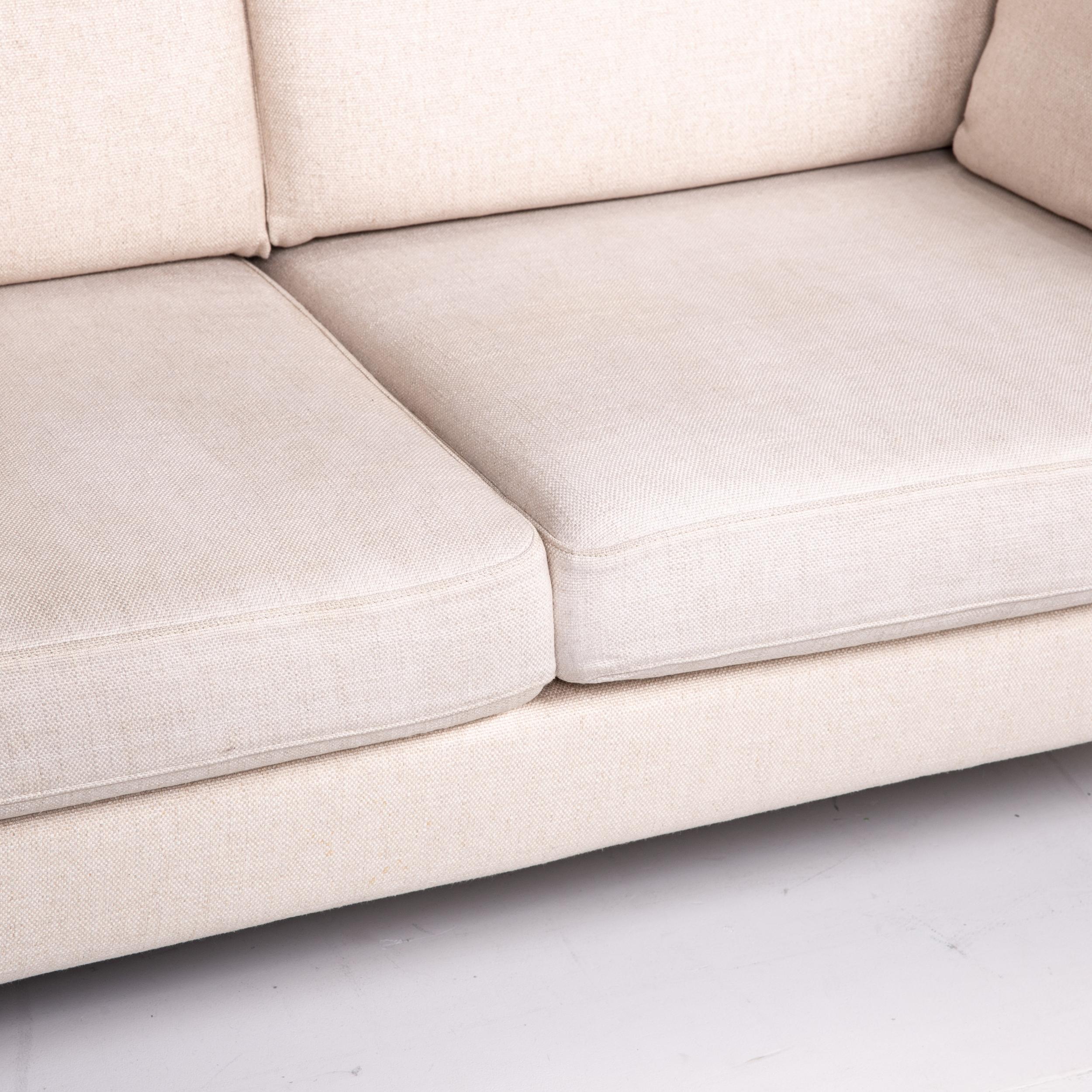 Modern Walter Knoll Henry Fabric Sofa Cream Two-Seat Couch