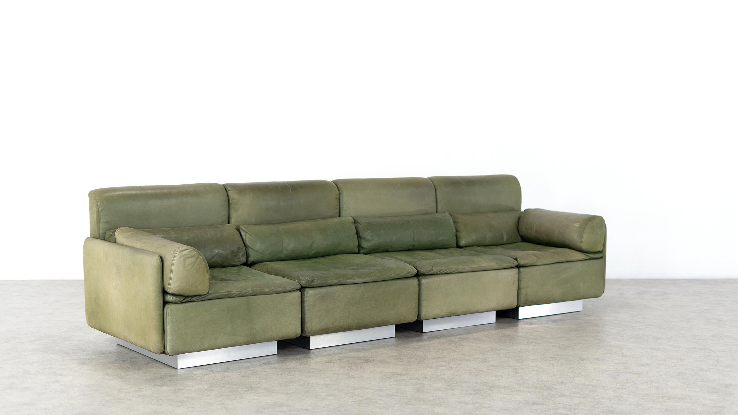 Walter Knoll, Hollywood Lounge 4 Seater Sectional Sofa, 1972 for Knoll, Olive 4