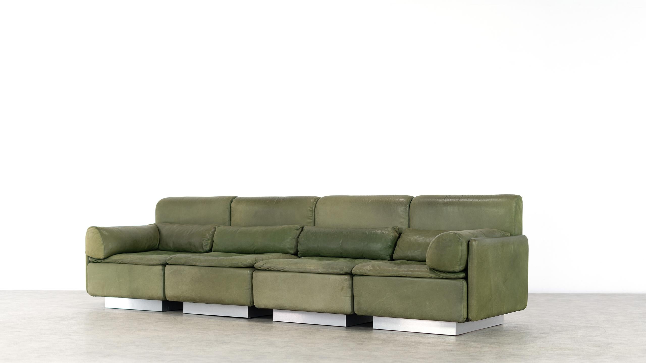 Walter Knoll, Hollywood Lounge 4 Seater Sectional Sofa, 1972 for Knoll, Olive 9