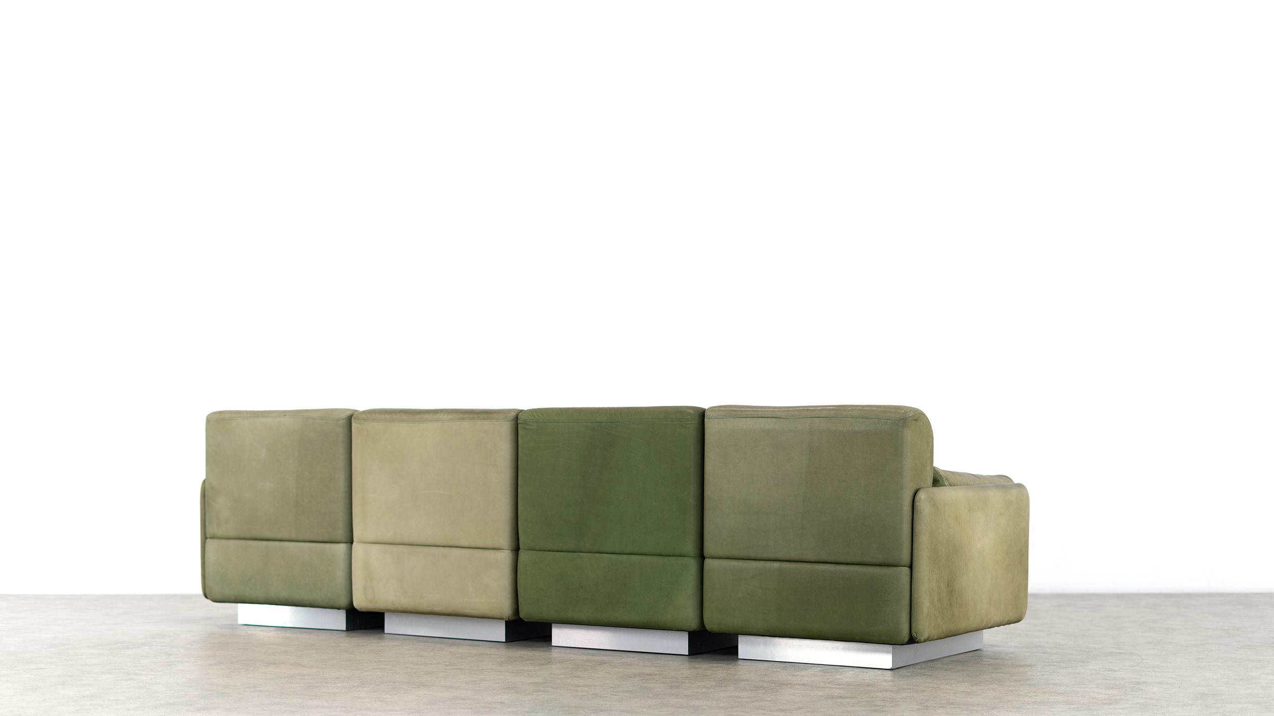 Walter Knoll, Hollywood Lounge 4 Seater Sectional Sofa, 1972 for Knoll, Olive 12