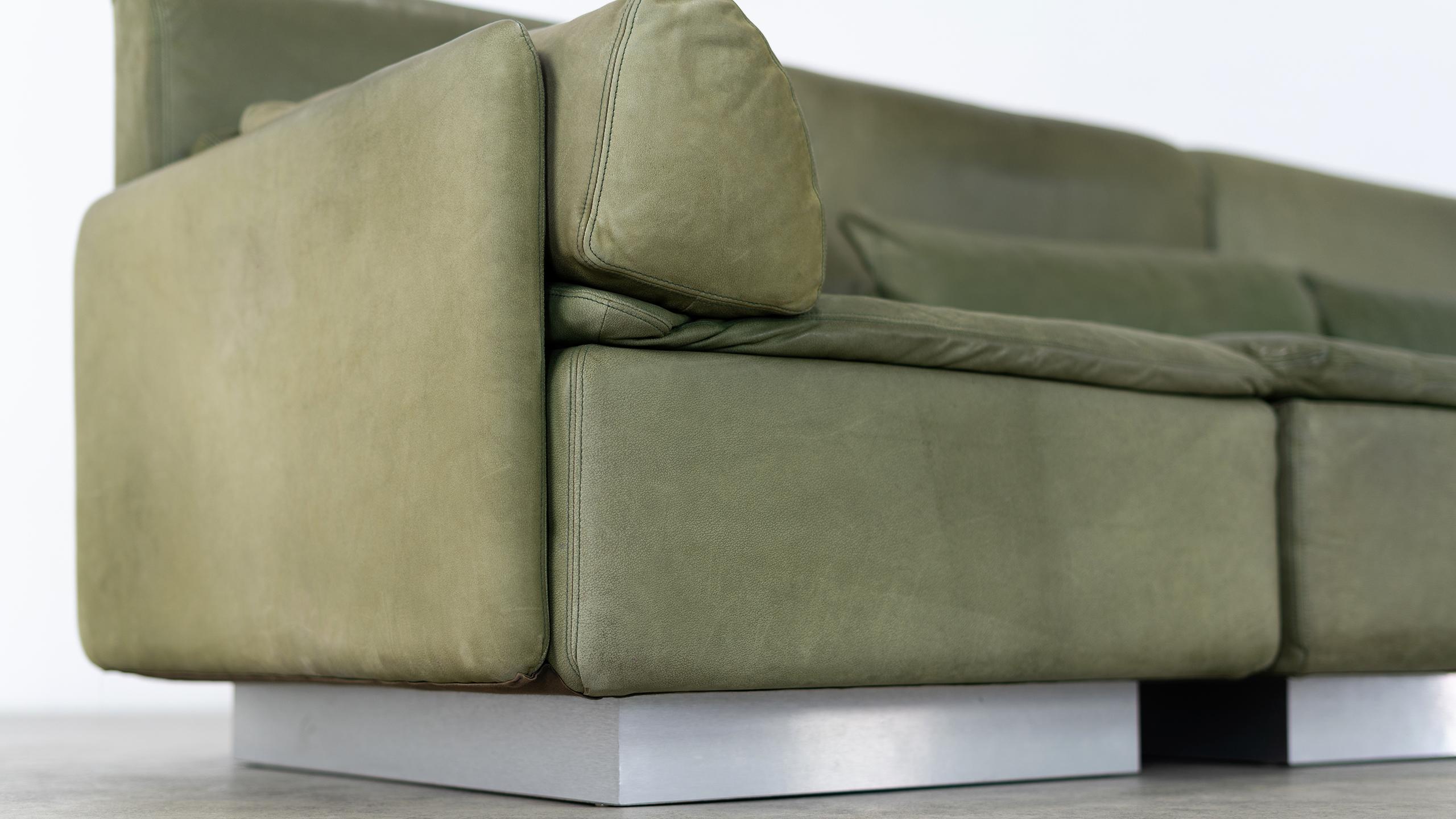 Walter Knoll, Hollywood Lounge 4 Seater Sectional Sofa, 1972 for Knoll, Olive 1