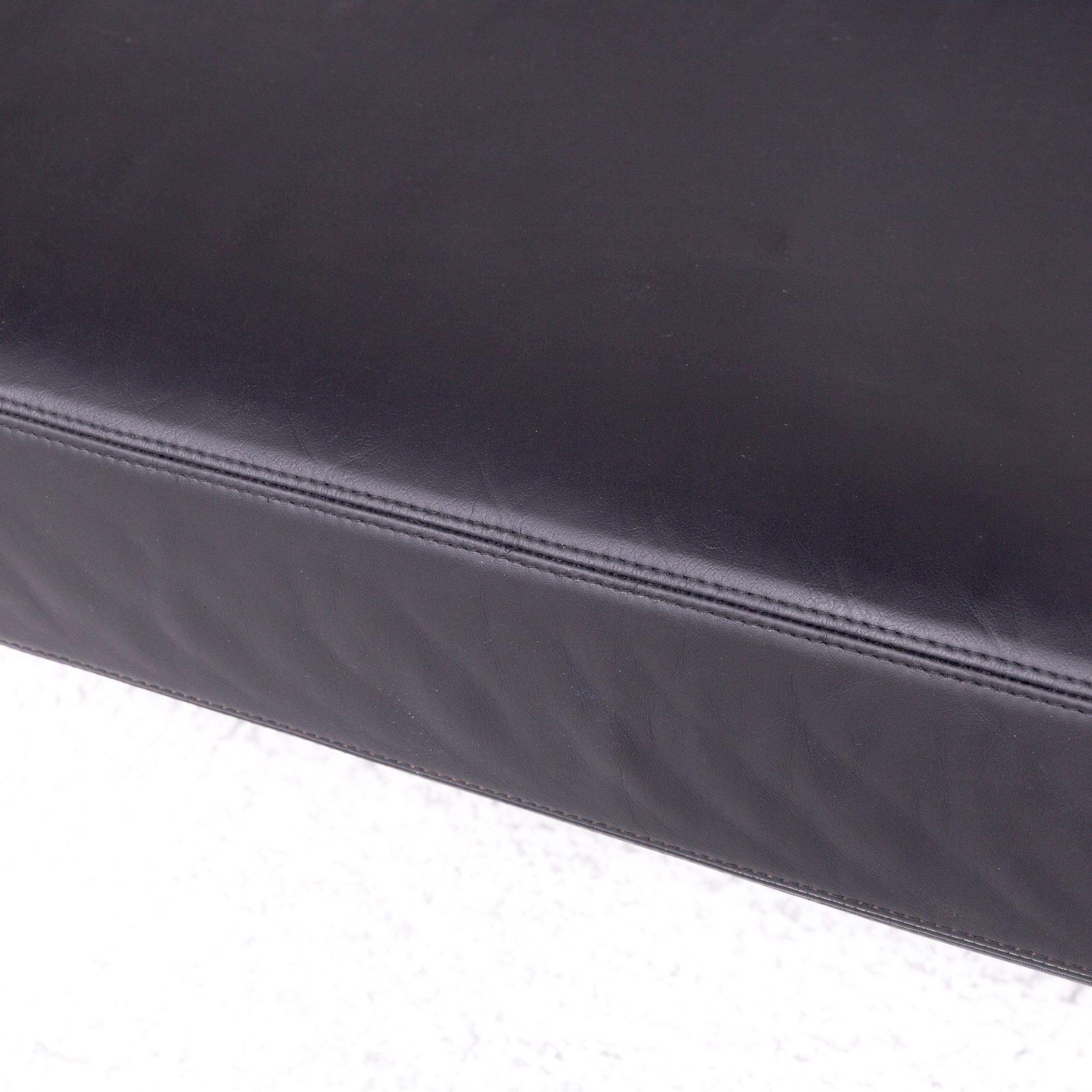 Walter Knoll International Brigadier Leather Sofa Black Cini Boeri Two-Seat For Sale 2