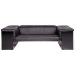 Walter Knoll International Brigadier Leather Sofa Black Cini Boeri Two-Seat