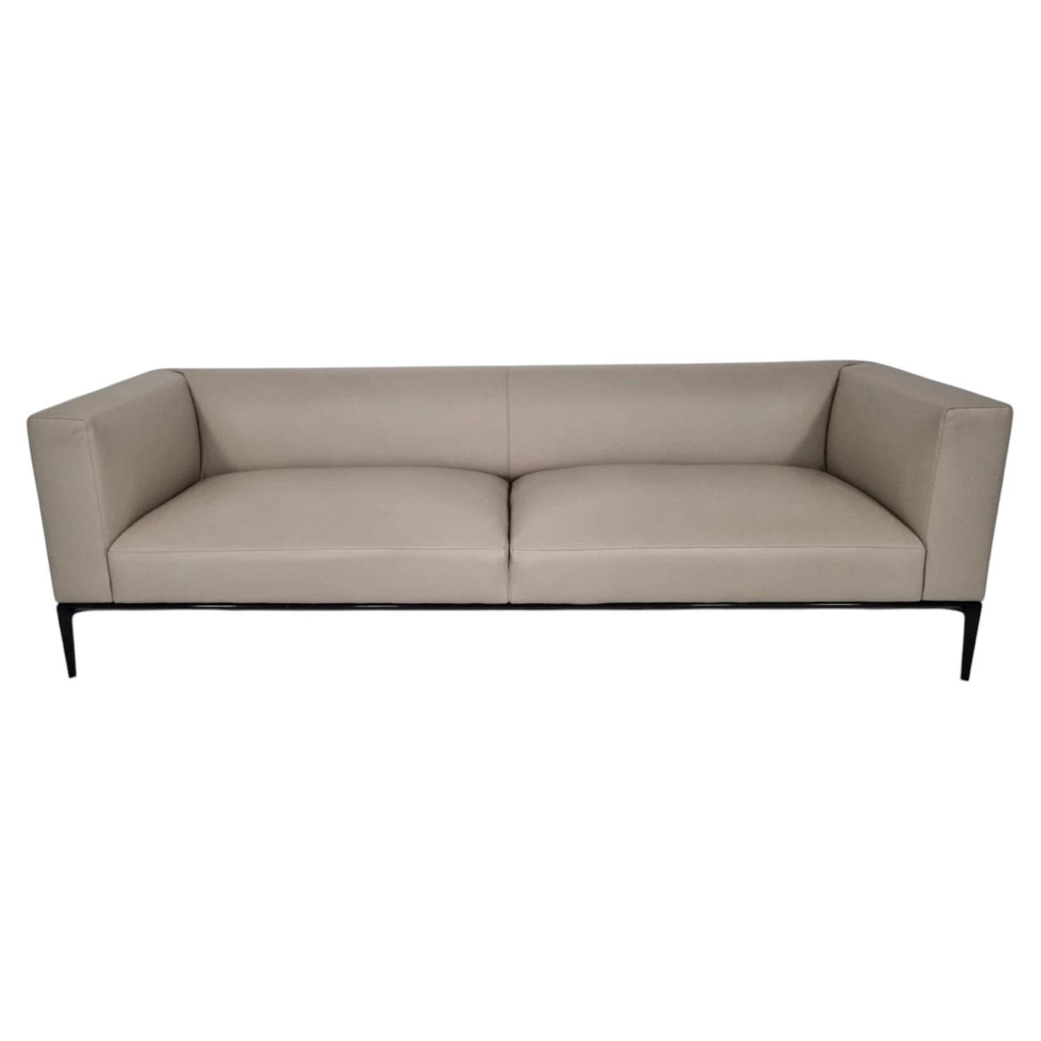 Walter Knoll Jaan Grande Sofa by EOOS in Premium Mocha Pelle Leather For Sale