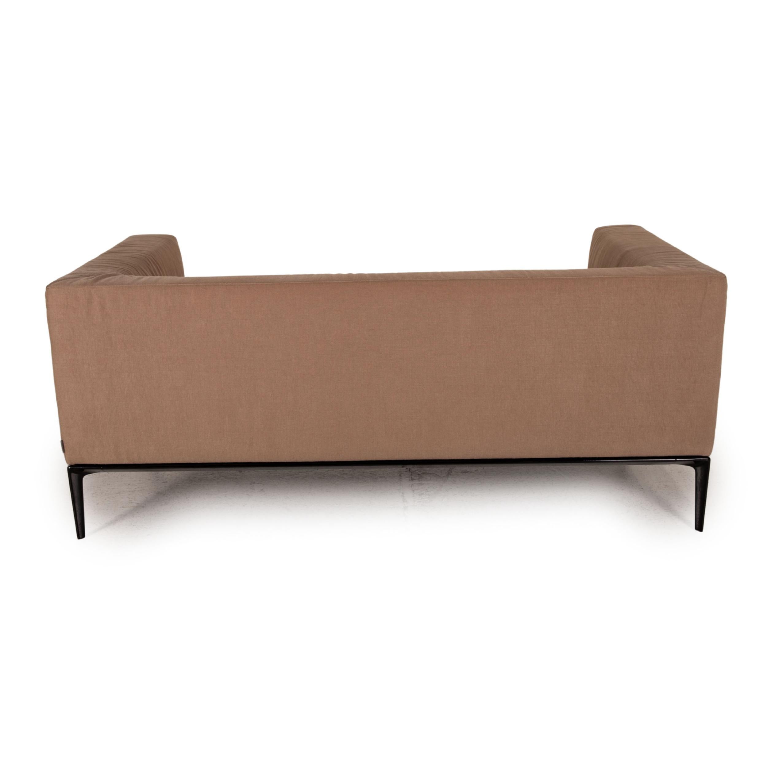 Walter Knoll Jaan Living Fabric Sofa Beige Two-Seater Couch For Sale 1