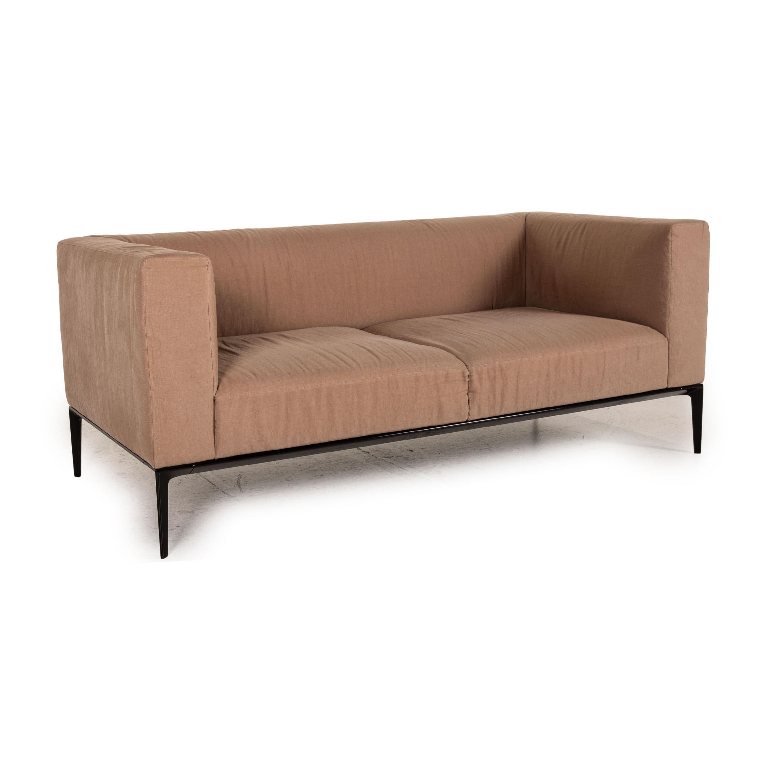 Walter Knoll Jaan Living Fabric Sofa Beige Two-Seater Couch In Good Condition For Sale In Cologne, DE