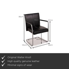 Walter Knoll Jason 1519 Leather Chair Black Cantilever