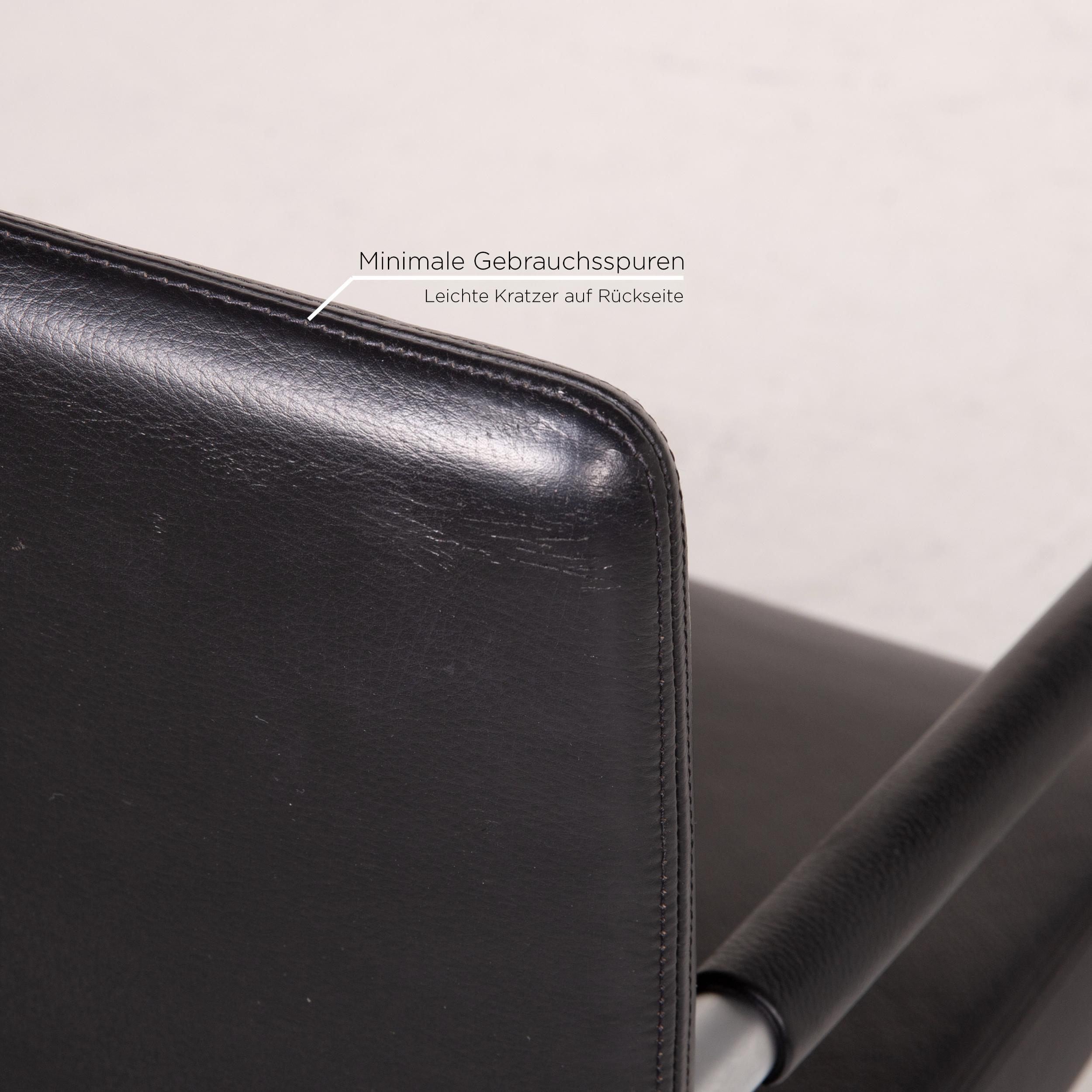 Walter Knoll Jason 1519 Leather Chair Black Cantilever For Sale at