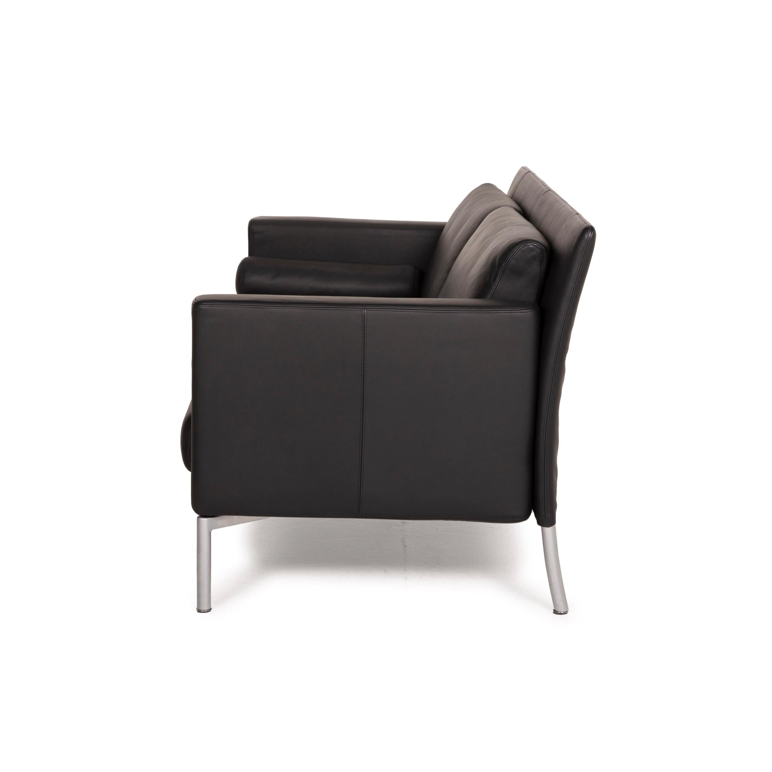 Walter Knoll Jason 390 Leder-Sofa mit schwarzem Zweisitzer 4