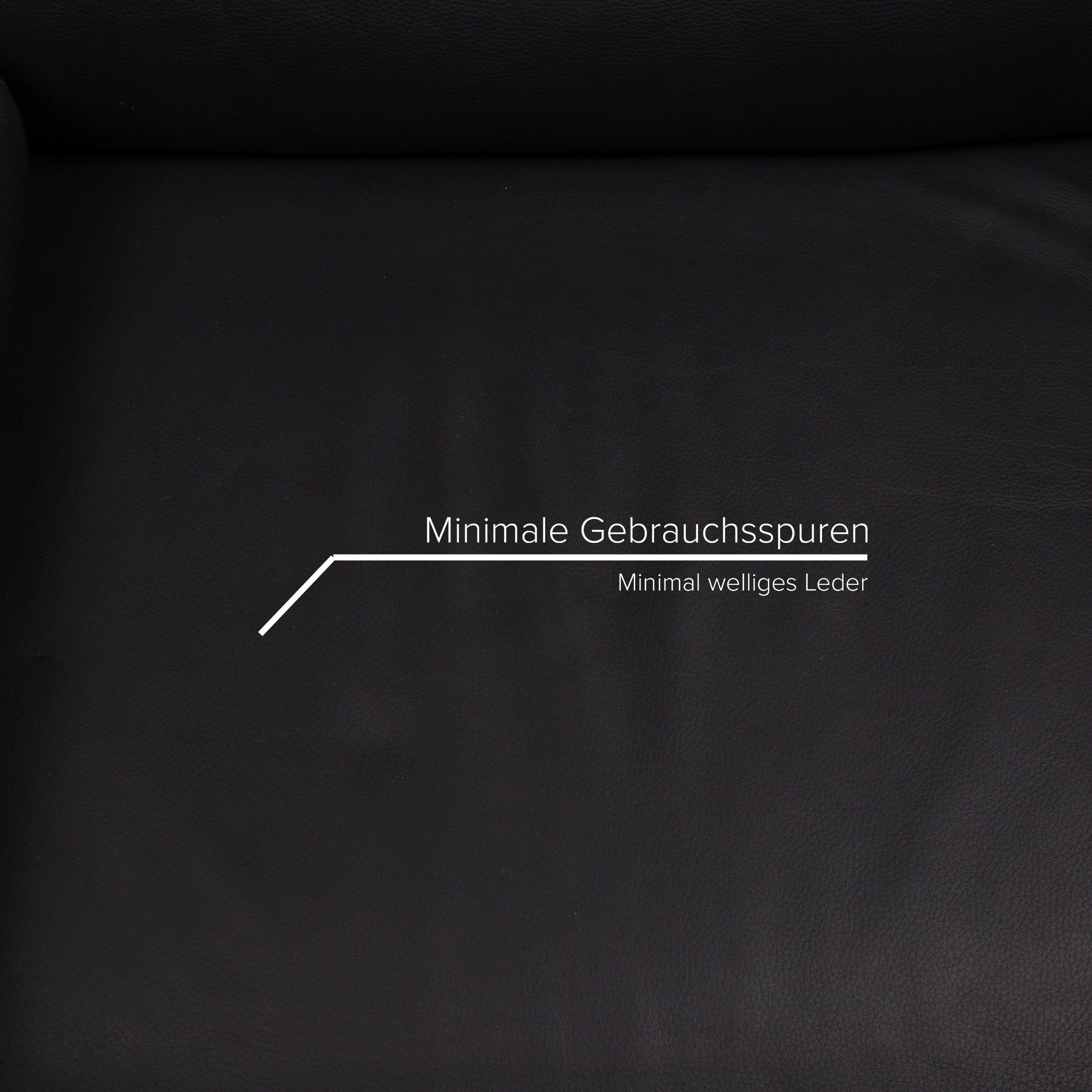Walter Knoll Jason 390 Leder-Sofa mit schwarzem Zweisitzer (Deutsch)