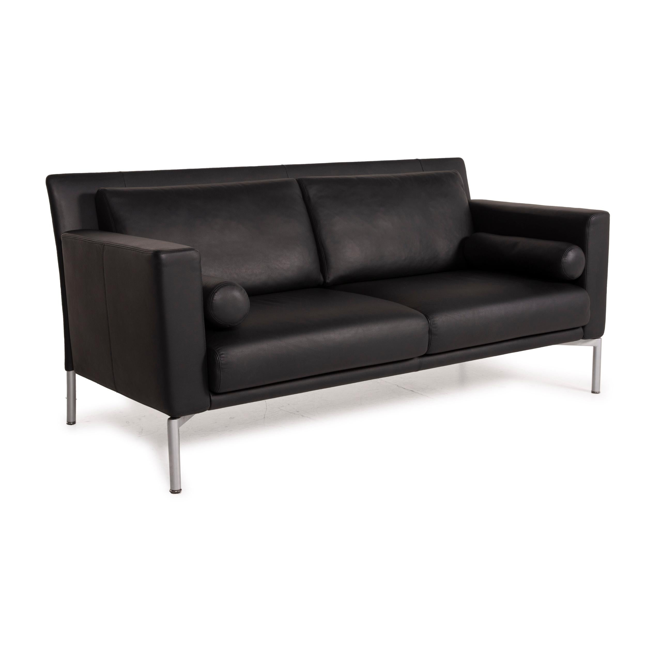 Modern Walter Knoll Jason 390 Leather Sofa Black Two-Seater