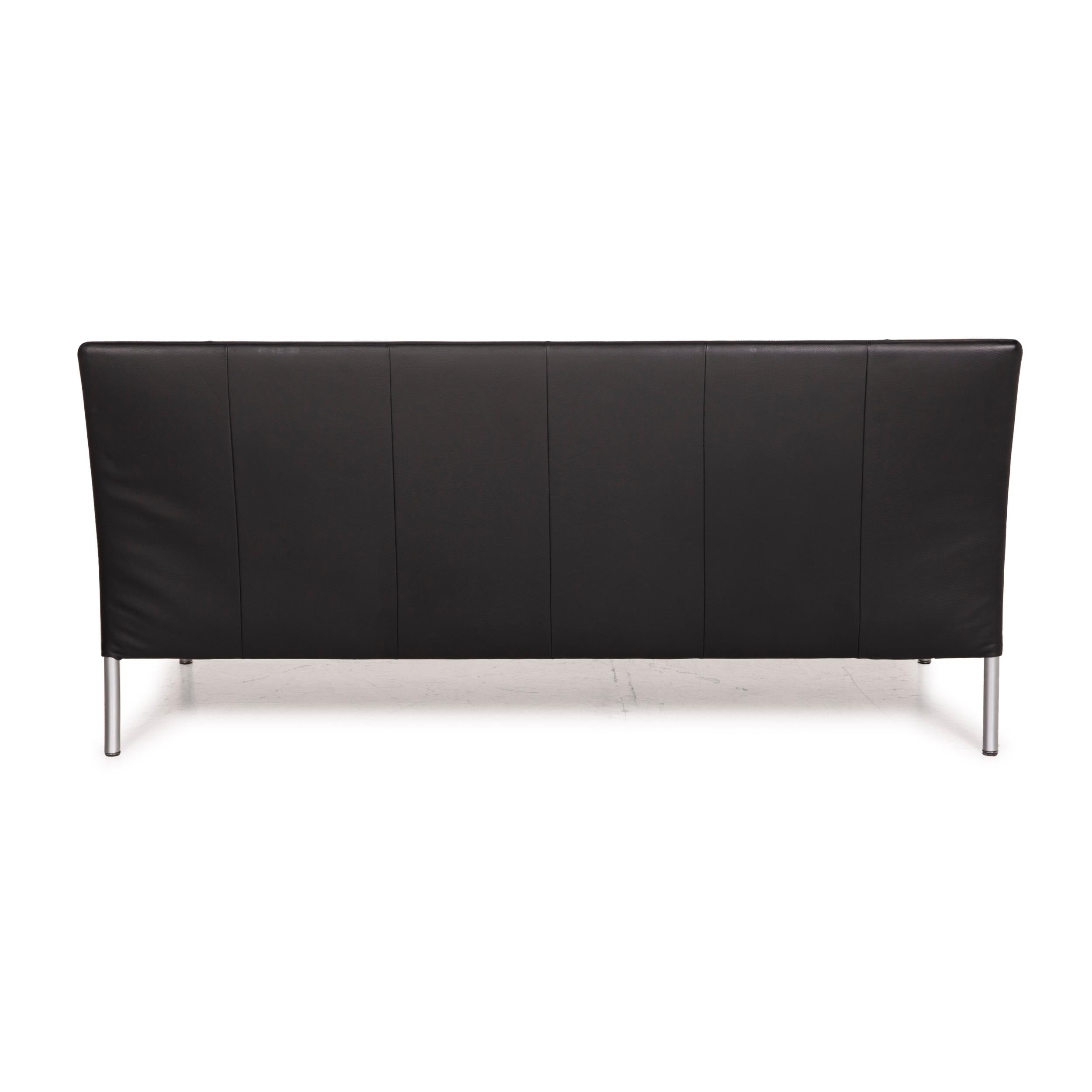 Contemporary Walter Knoll Jason 390 Leather Sofa Black Two-Seater