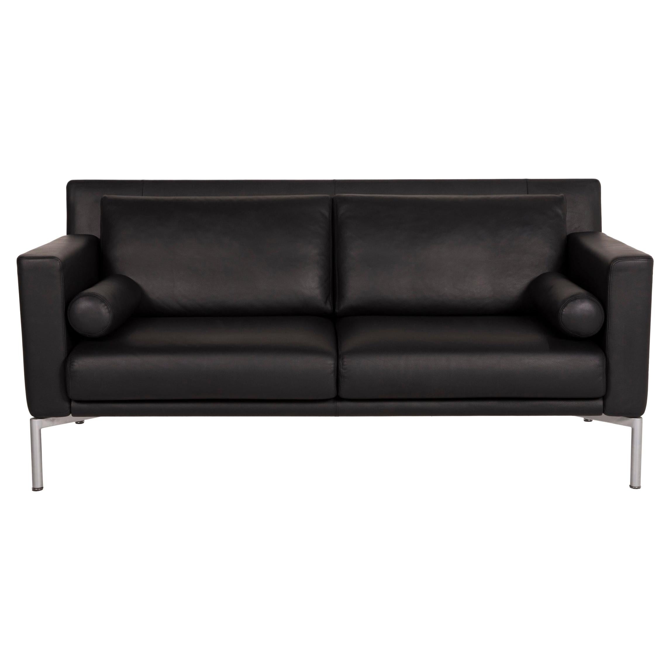 Walter Knoll Jason 390 Leather Sofa Black Two-Seater