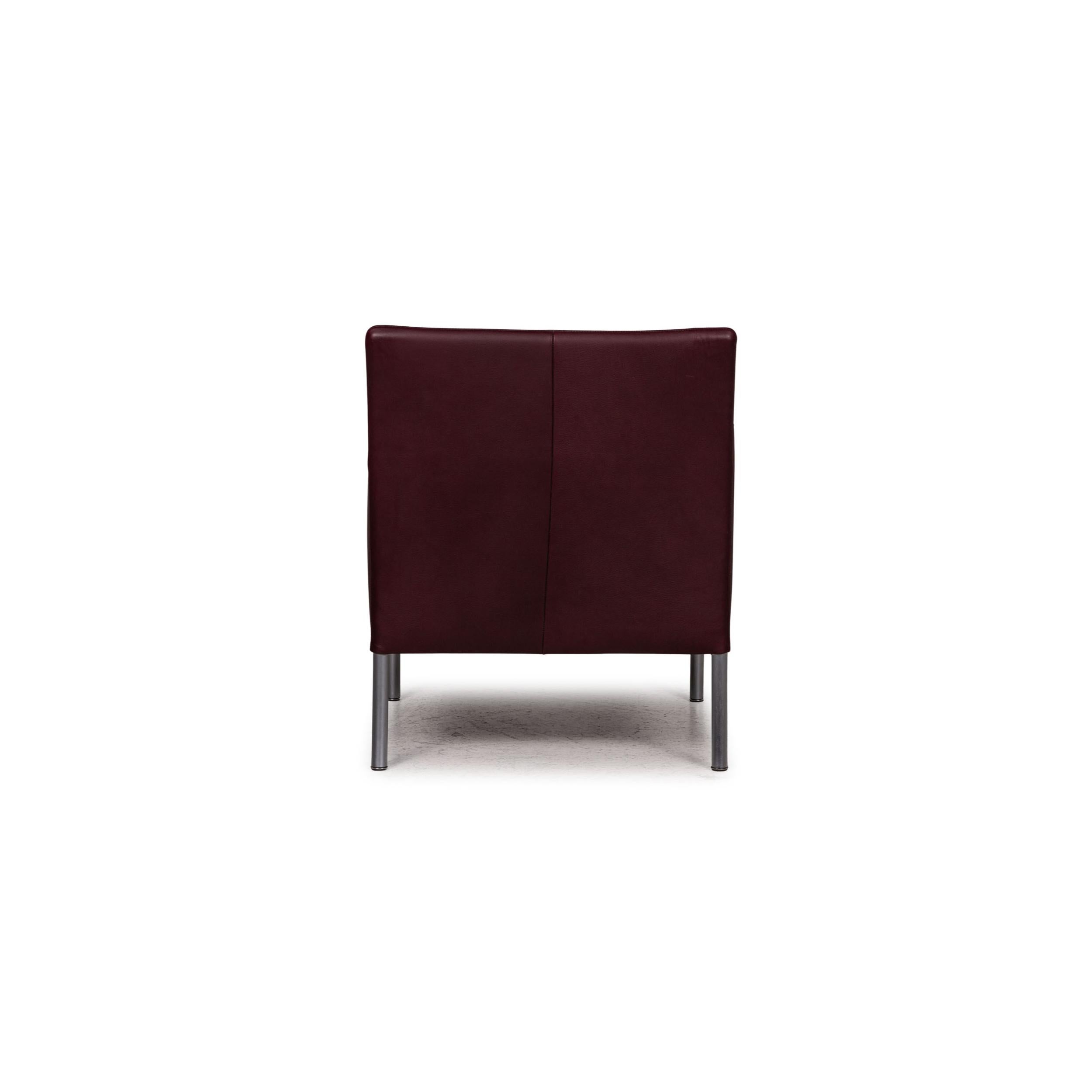 Walter Knoll Jason Leather Armchair Dark Red For Sale 4