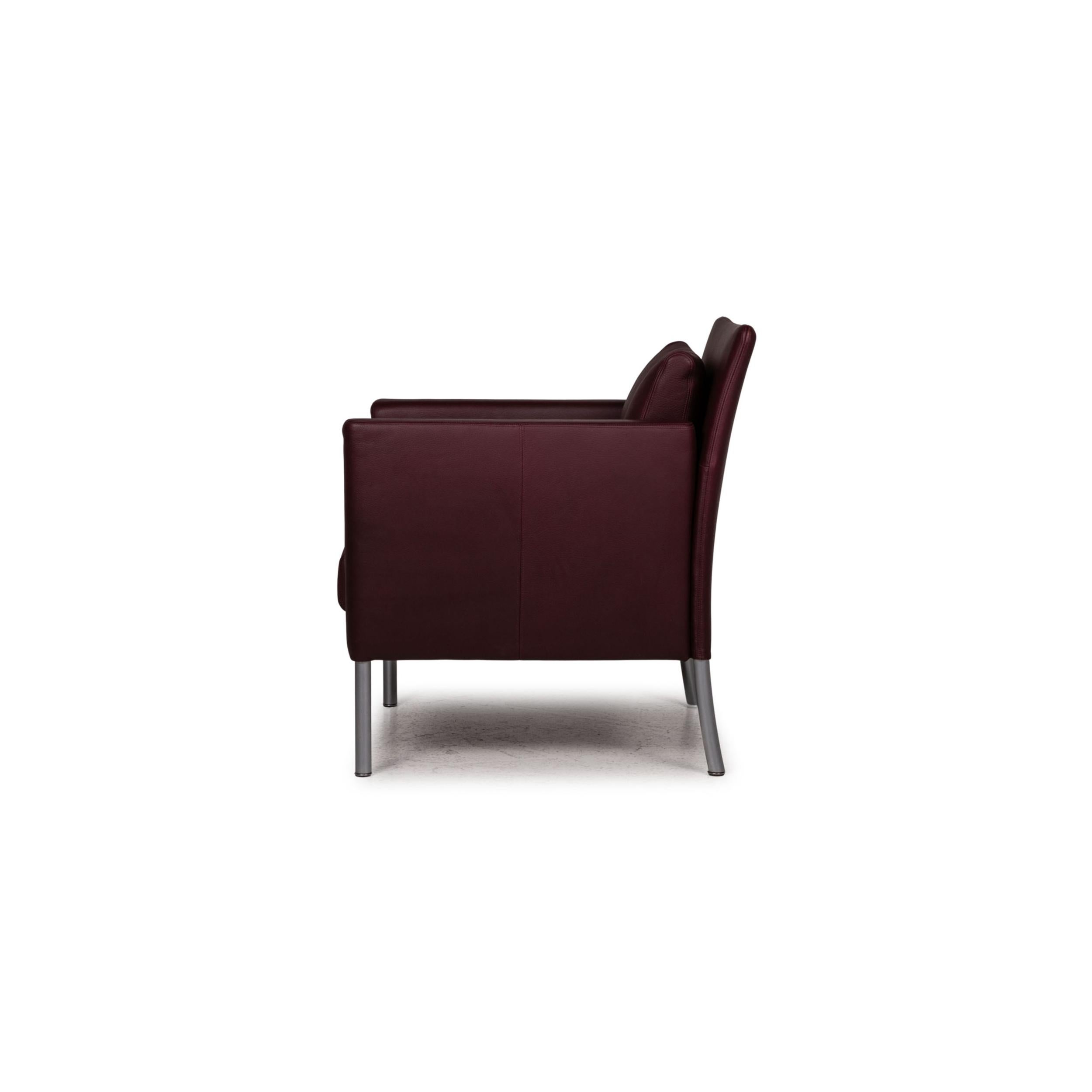 Walter Knoll Jason Leather Armchair Dark Red For Sale 5