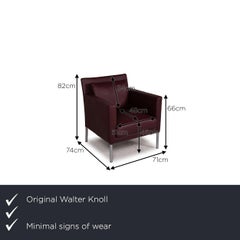 Walter Knoll Jason Leather Armchair Dark Red