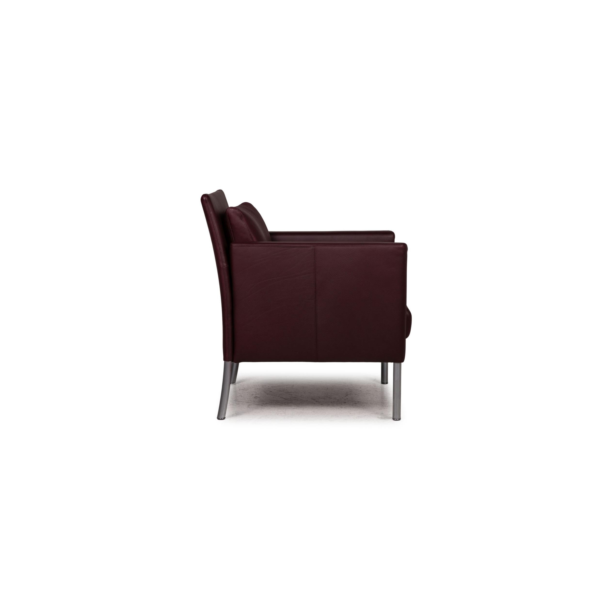 Walter Knoll Jason Leather Armchair Dark Red For Sale 3