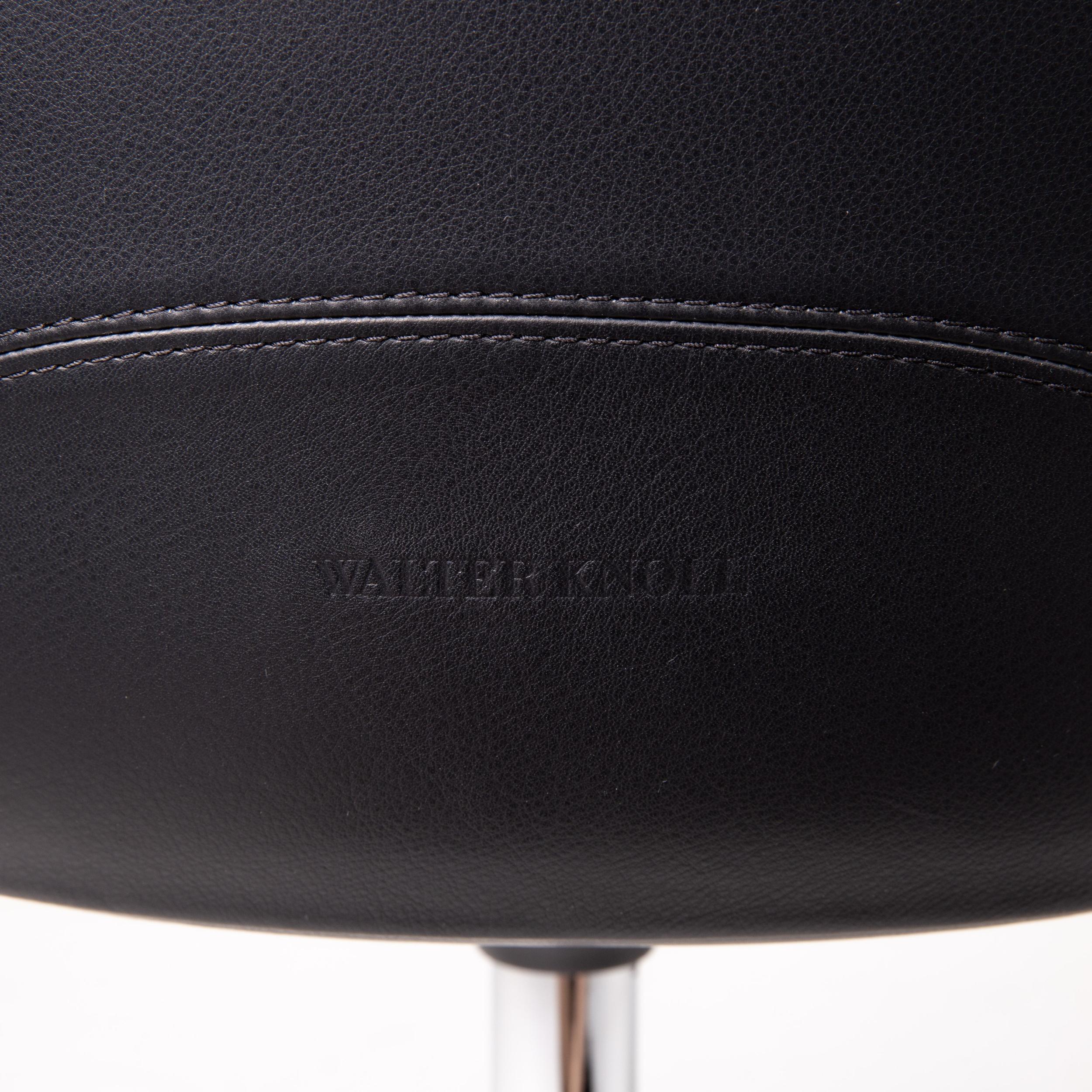 Walter Knoll Kyo Leather Armchair Black Chair Swivel In Good Condition For Sale In Cologne, DE