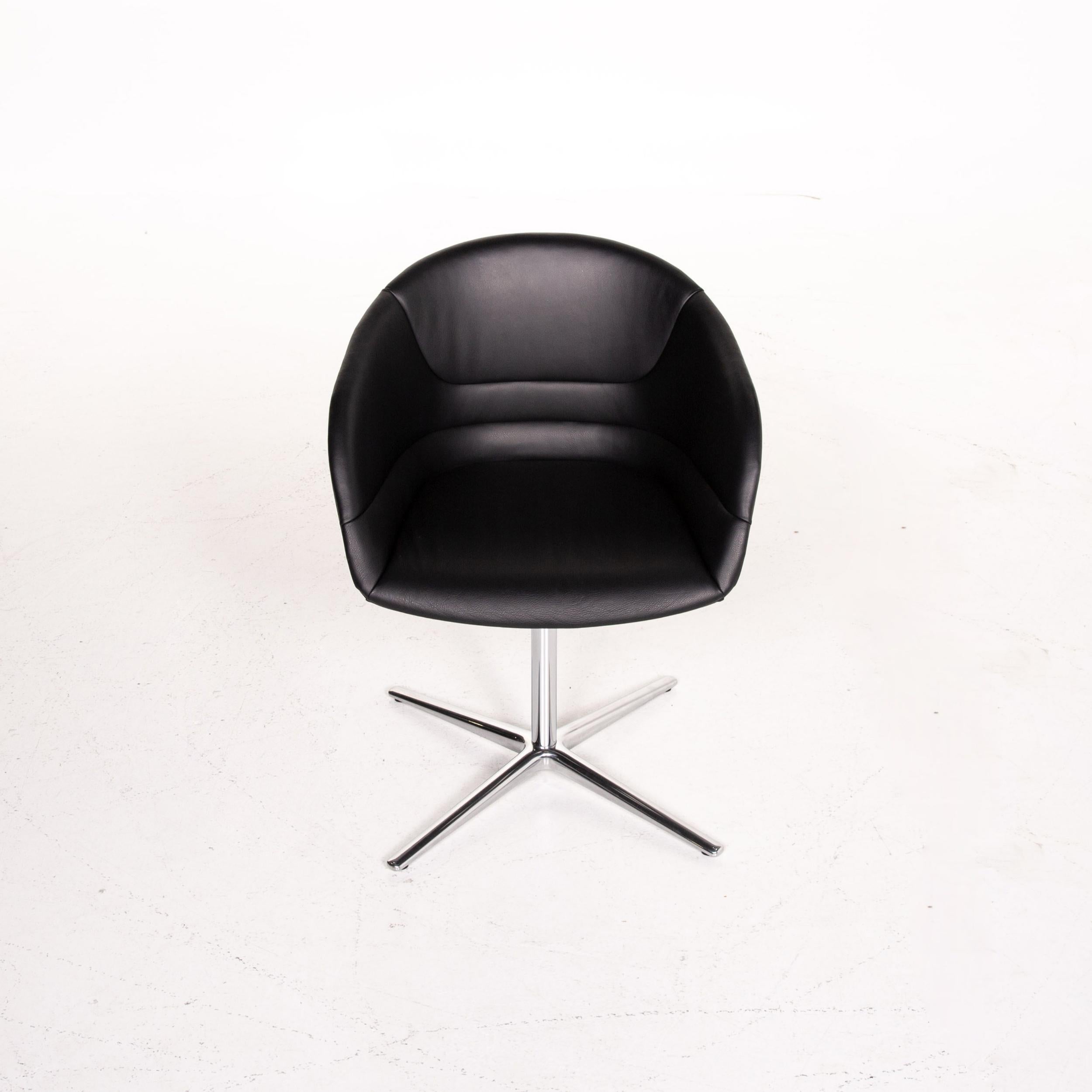 Walter Knoll Kyo Leather Armchair Black Chair Swivel For Sale 1