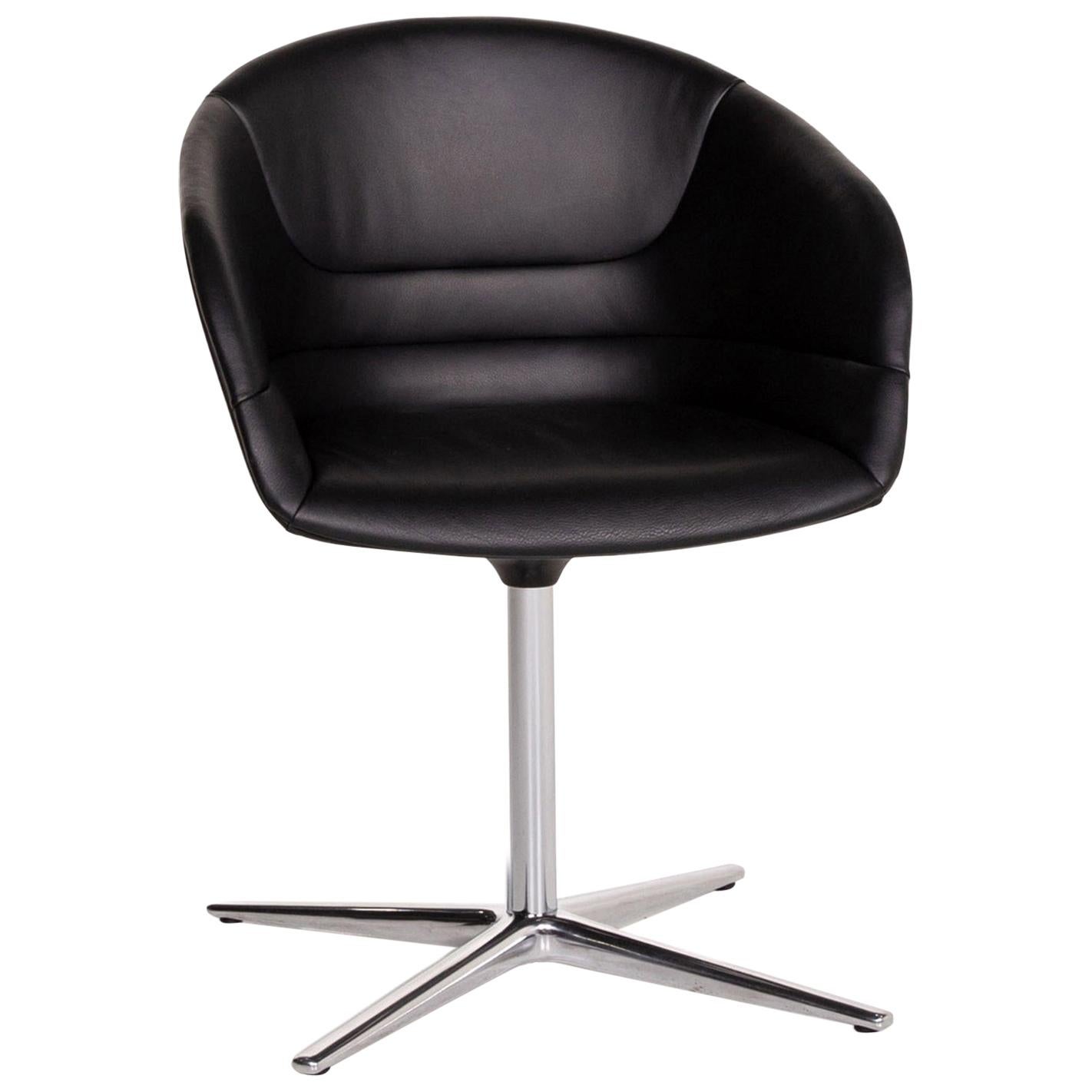Walter Knoll Kyo Leather Armchair Black Chair Swivel For Sale