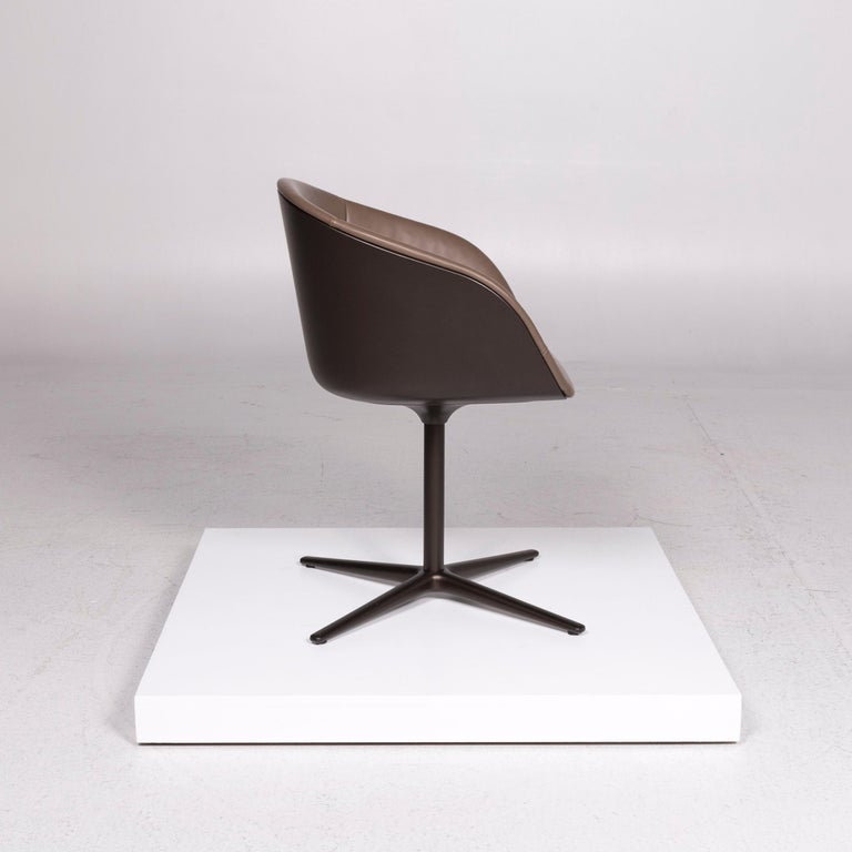 Walter Knoll Kyo Ledear Armchair Brown Chair For Sale at 1stDibs