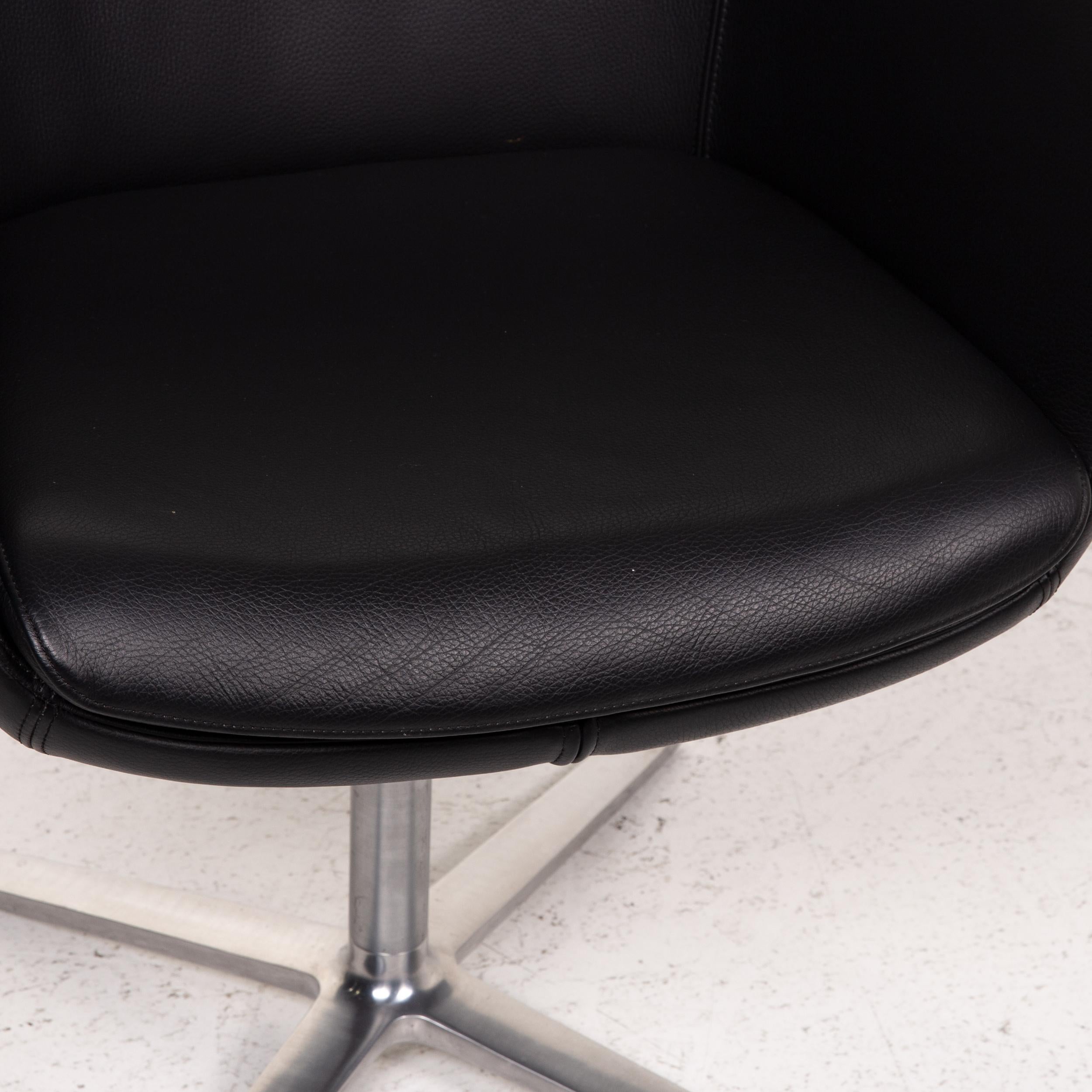Modern Walter Knoll Leather Armchair Black Chair For Sale