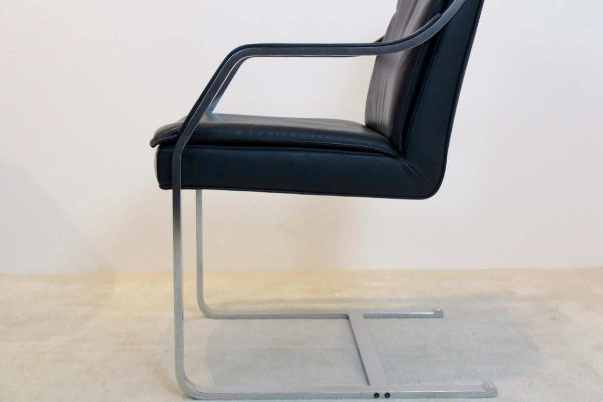 Mid-Century Modern Walter Knoll Leather Art Collection Chair by Rudolf B. Glatzel
