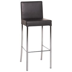 Walter Knoll Leather Bar Stool Anthracite Gray Chair