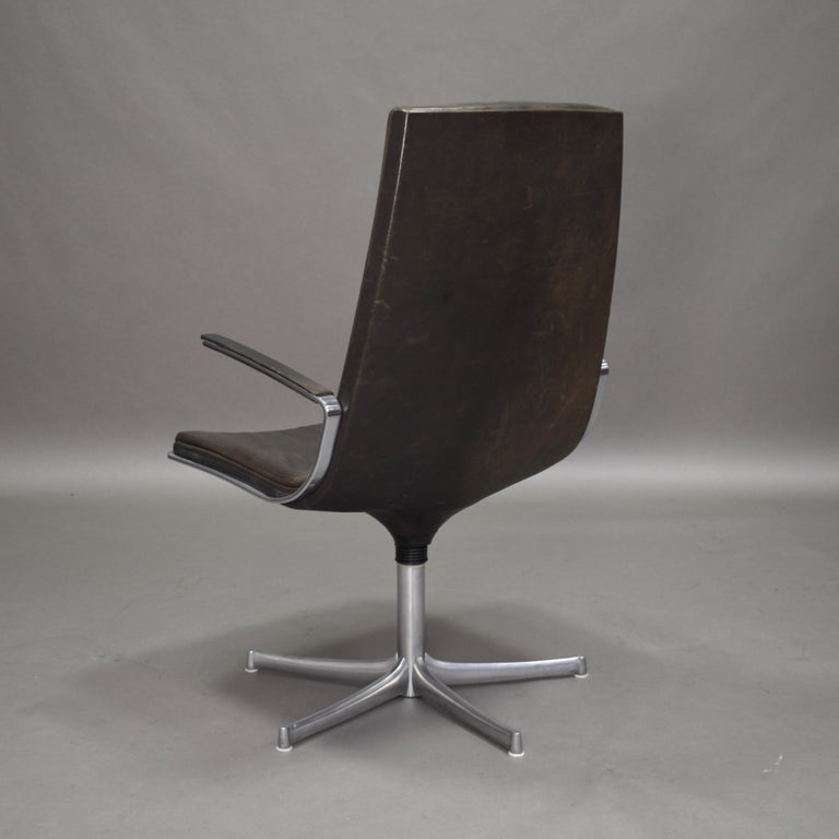 Walter Knoll Leather Office / Desk Swivel Armchairs, Germany, 1975 at