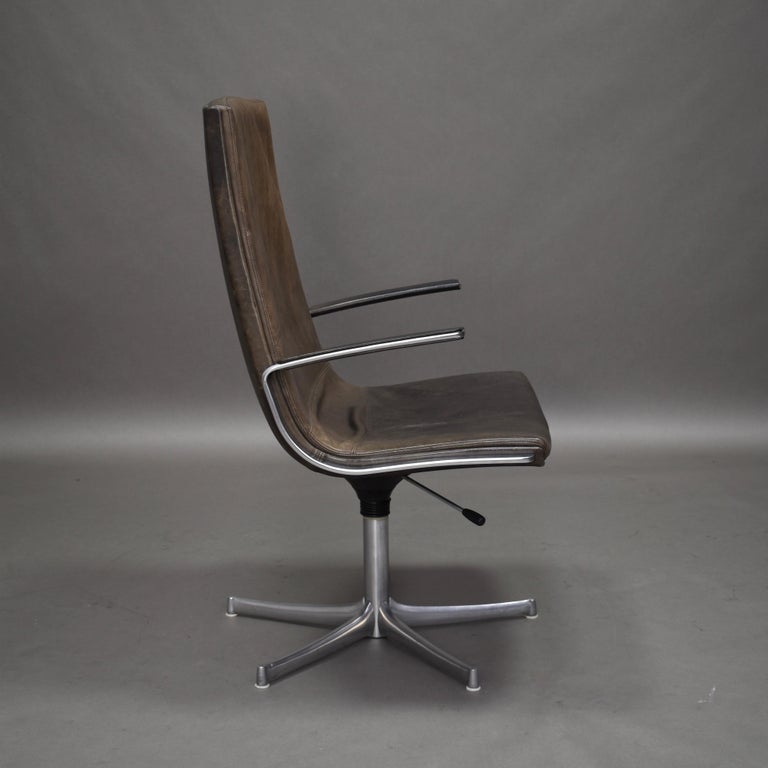 Walter Knoll Leather Office / Desk Swivel Armchairs Set of Six, Germany