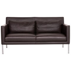 Walter Knoll Leather Sofa Brown Dark Brown Two-Seat Couch