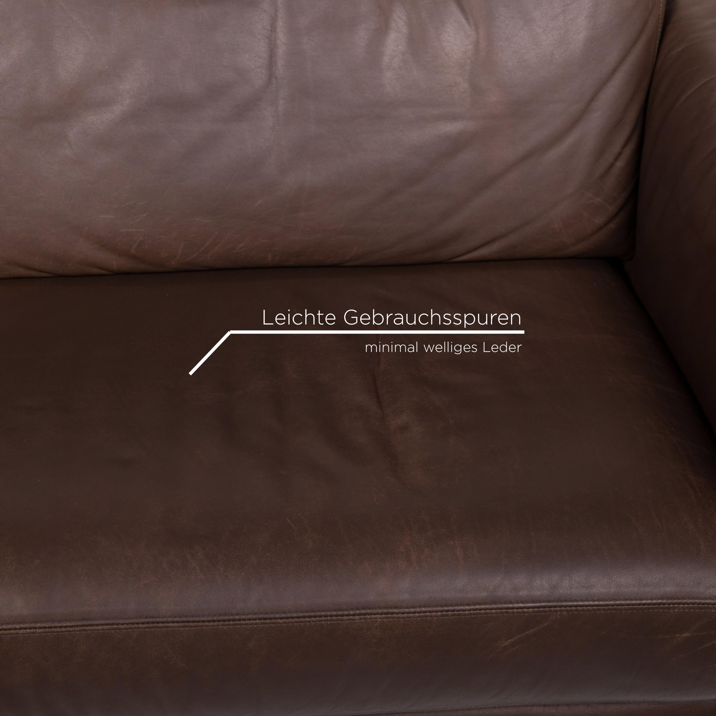 German Walter Knoll Leather Sofa Brown Two-Seat For Sale
