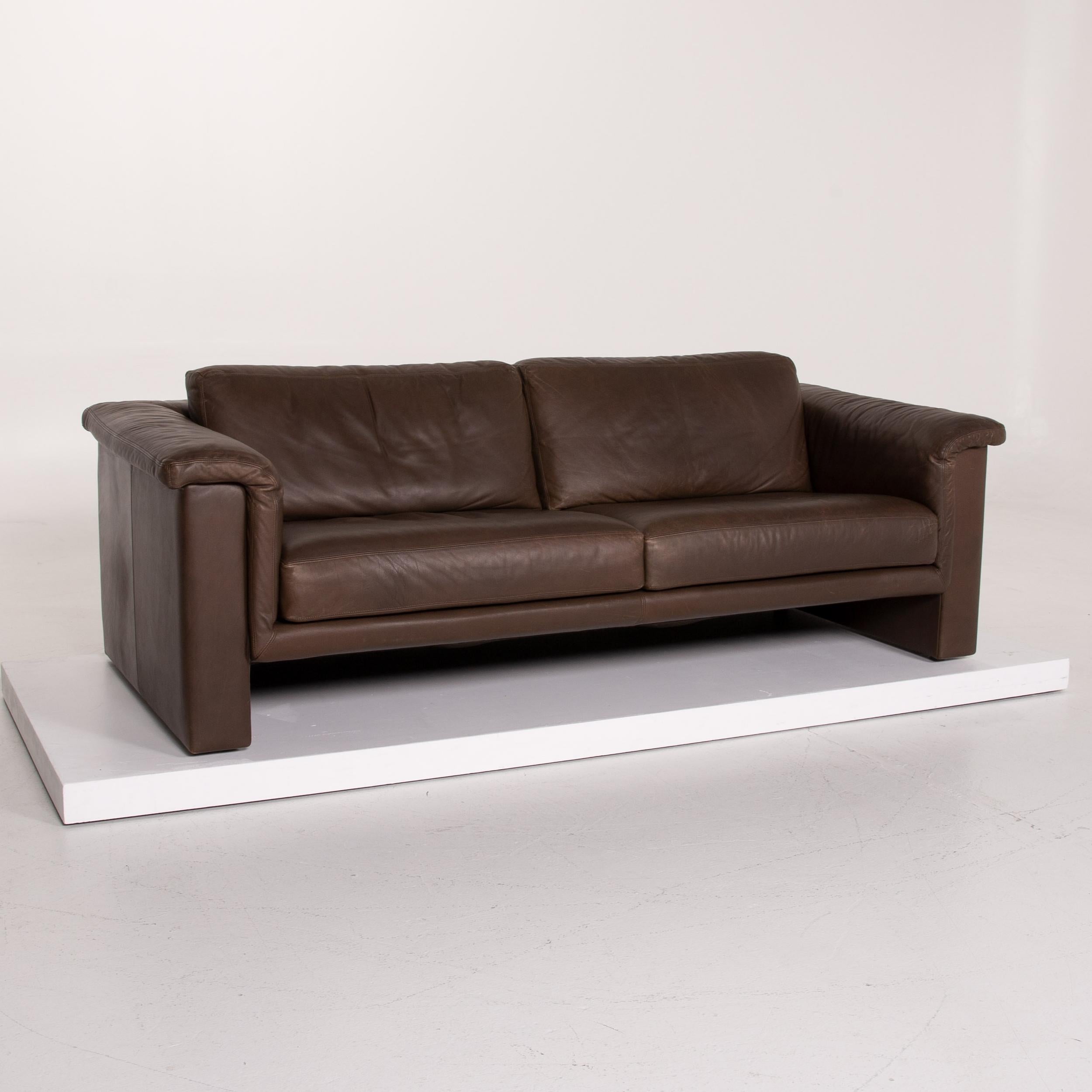 Contemporary Walter Knoll Leather Sofa Brown Two-Seat For Sale